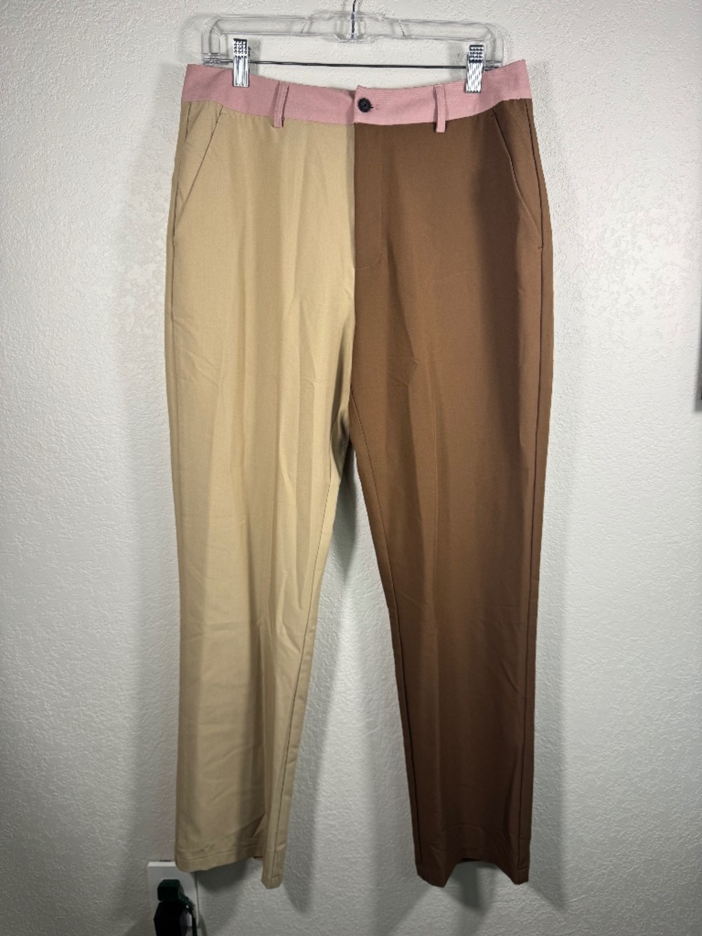 Reclaimed Vintage Color Block Pants Waist 32 Tan Brown